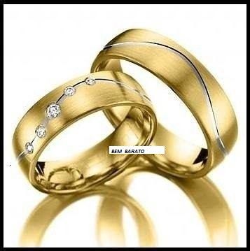 Alianças Prata 950 Banho Ouro 18k 13gRS 7MM Pedras Zircônias