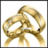 Alianças ouro 8Grs 5mm 05 Diamantes